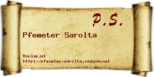 Pfemeter Sarolta névjegykártya