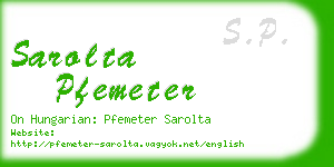 sarolta pfemeter business card